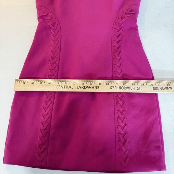 Cinq a Sept Alison Whipstiched Ponte Mini Dress Sz 4 Fuchsia Pink Stretch $395 - Picture 14 of 15